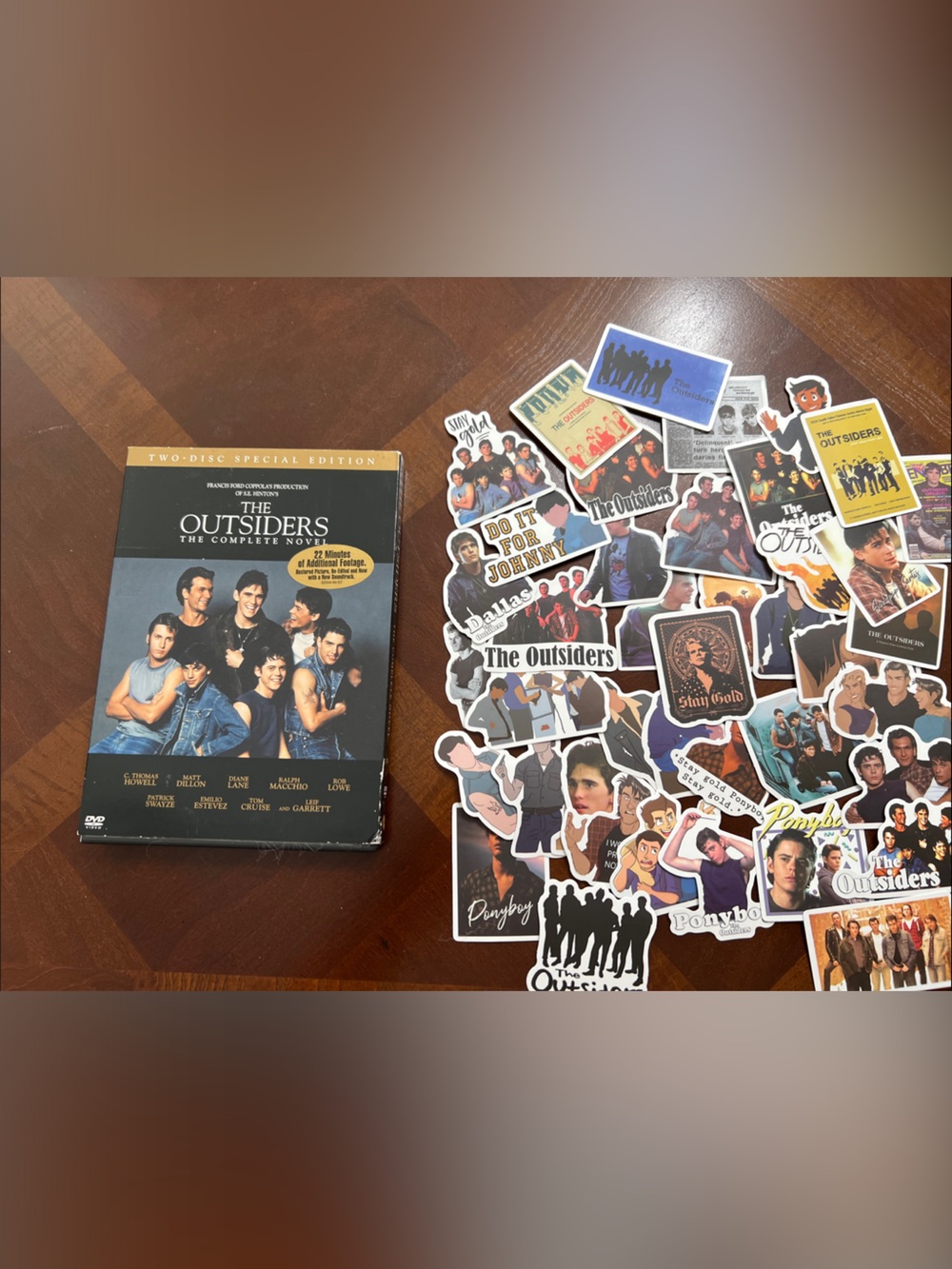 The Outsiders DVD & Sticker Lot
